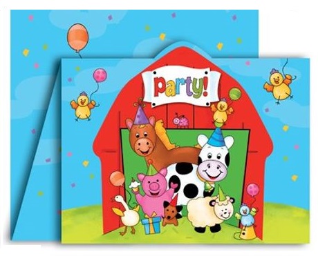 Barnyard Bash Party Invitation Cards